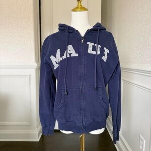 BaBa Maui Navy Blue Zip-Up Hoodie Size Small